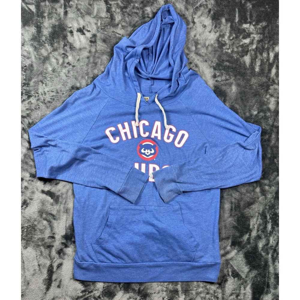 Chicago Cubs Cooperstown Collection Womens M Hoodie Blue MLB Pullover
